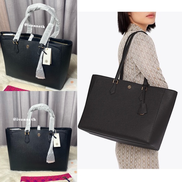 Tory Burch Handbags - LISTING 2🎉BRAND NEW NEW 🤩BIG TOTE Tory Burch Robinson Tote Black